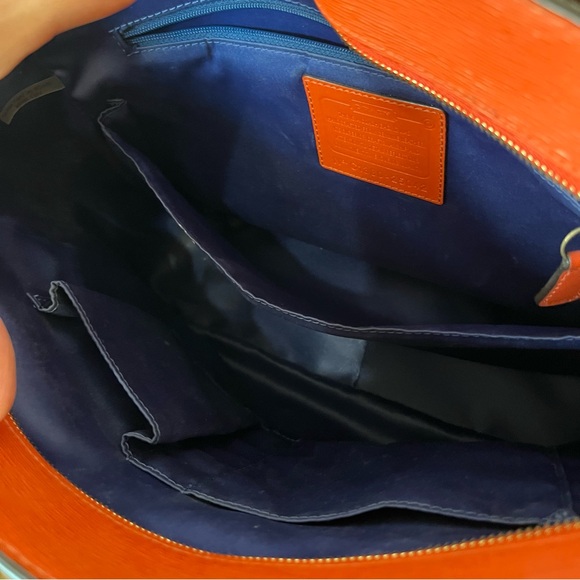 Coach Blair Poppy Texture Orange Tote Bag 25042 - Picture 10 of 13